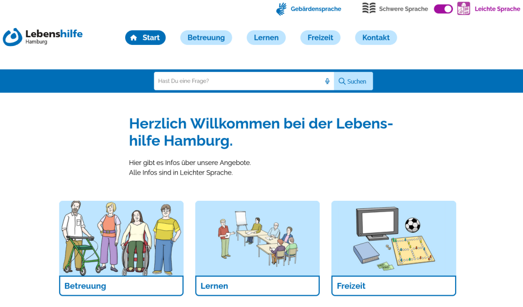 Alternative Navigation über Bildkacheln