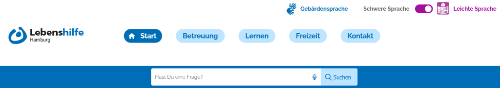 Platzierung der Suchfunktion